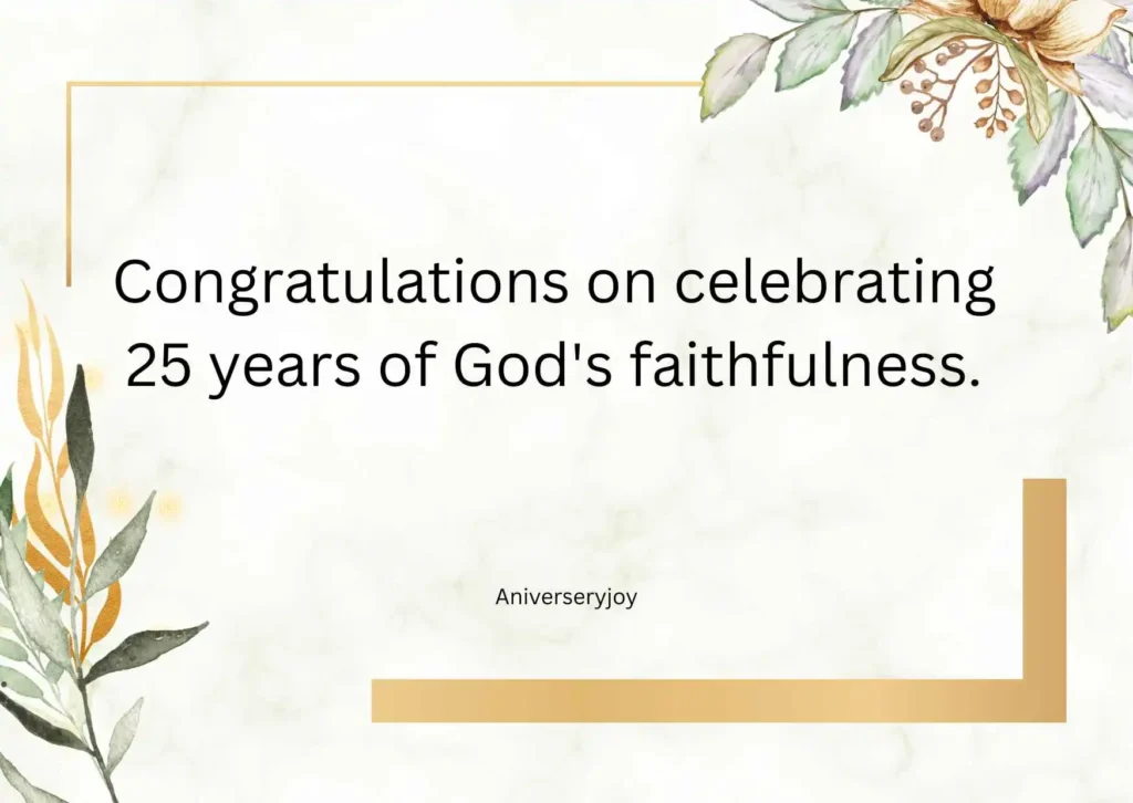 25th Church Anniversary Greetings